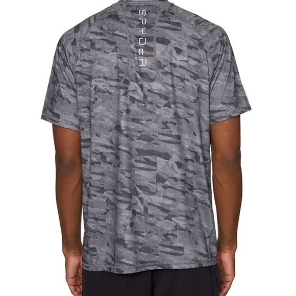 Spyder Rash Guard Shirt Mens Large Gray DGY UPF 30+ Quick Dry Swim Surf Tee - Picture 2 of 3